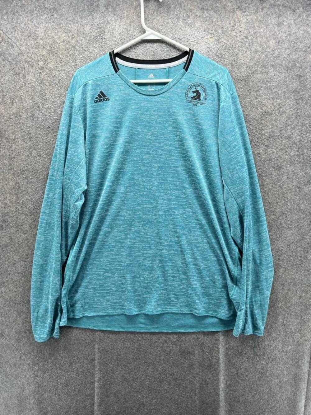 Adidas Shirt Mens XL Blue Long Sleeve Boston Athletic Association Running Top